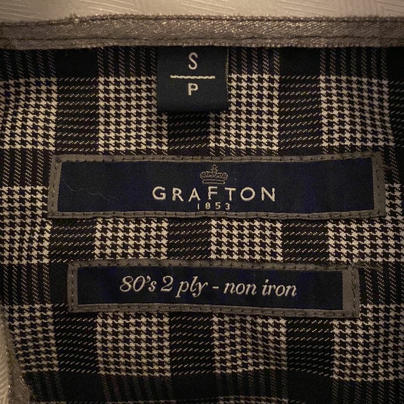 Grafton 1853 Black Checked Button Down Shirt, size S - Picture 2 of 6